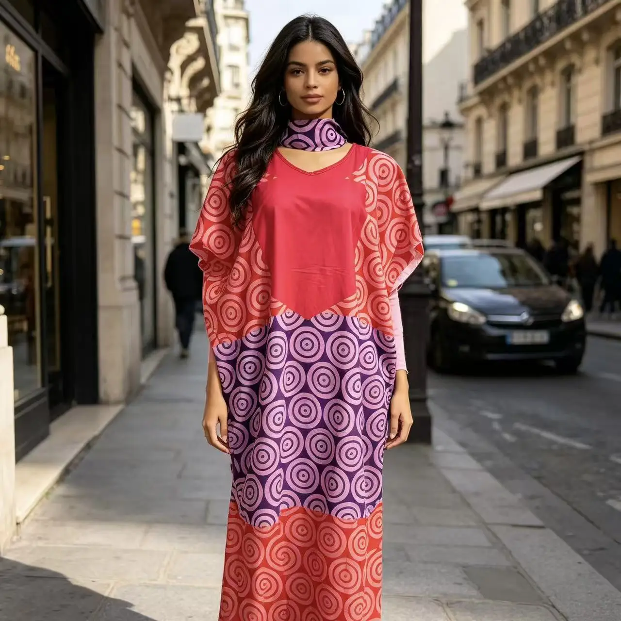 Hot Selling Diamond Robe Plus Size African Dashiki Dress Abaya for Women Long Sleeves Breathable Polyester Rhinestone Design - Image 4