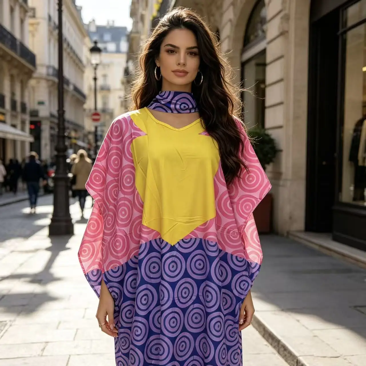 Hot Selling Diamond Robe Plus Size African Dashiki Dress Abaya for Women Long Sleeves Breathable Polyester Rhinestone Design - Image 3