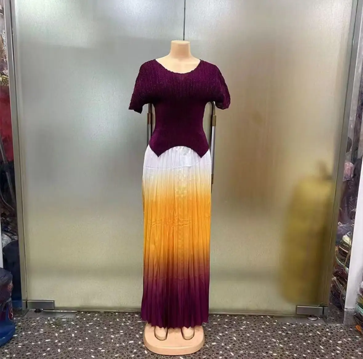 Miyake's Pleated Dress for Plus-Size Women Elegant Casual Style Elegant Style Plus-size Women - 图片 2