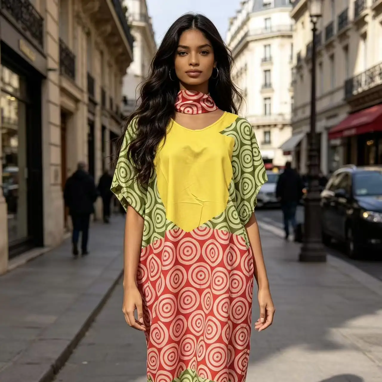 Hot Selling Diamond Robe Plus Size African Dashiki Dress Abaya for Women Long Sleeves Breathable Polyester Rhinestone Design - Image 6